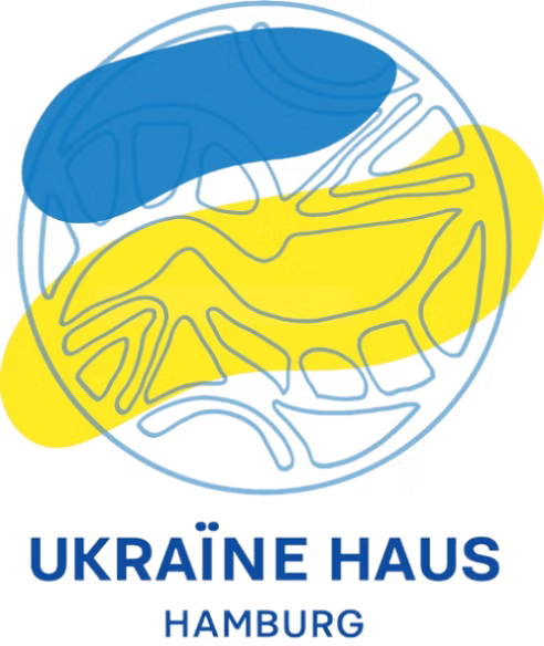 Логотип Українського Дому Гамбург із синьо-жовтими руками в колі